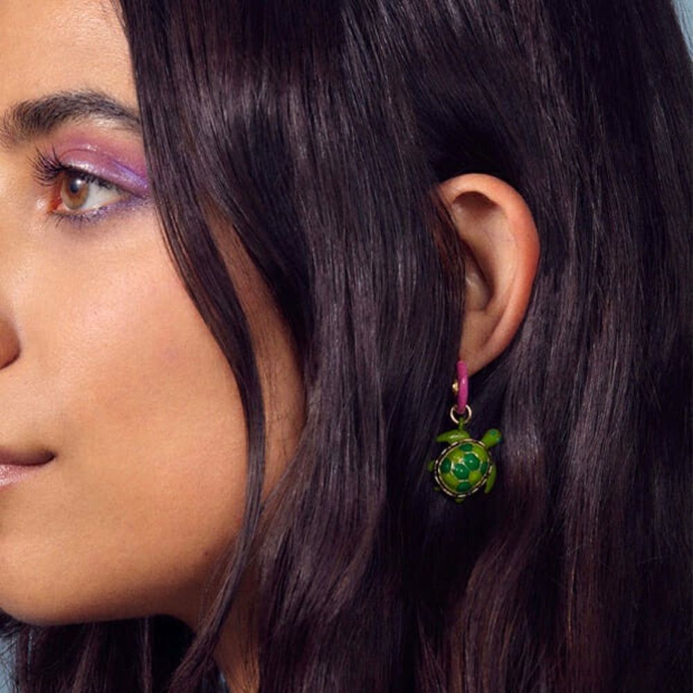 Man Repeller Turtle Hoop ‘n’ Charm Earring